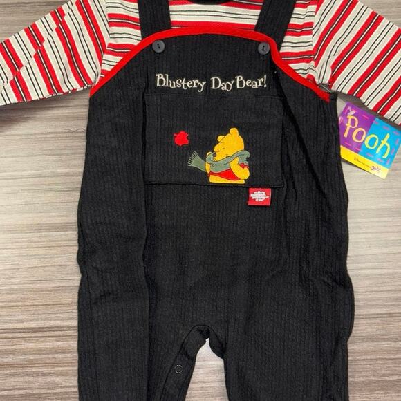 Vintage Disney Pooh "Blustery Day Bear" Overalls Set – 12M – NWT - Picture 5 of 5